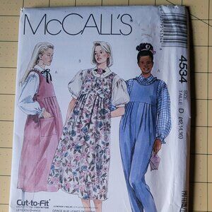 McCall's 4534 MATERNITY Pleated Jumpsuit, Jumper & Blouse Misses 12-14-16